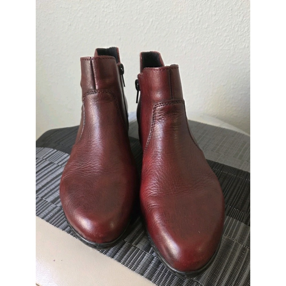 Rieker Antistress Red Wine Leather YO7BO Ankle Boots Womens 9.5-10 EU 41